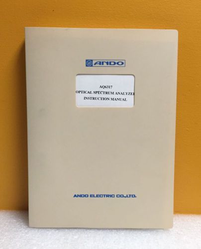 Ando AS-62490 AQ6317 Optical Spectrum Analyzer Instruction Manual, Rev. 1.2