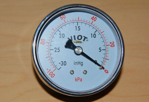 Analog Vacuum Pressure Gauge Manometer 30&#034;Hg2.5&#034;SS Face 1/8&#034;NPT Brass HVAC 69044
