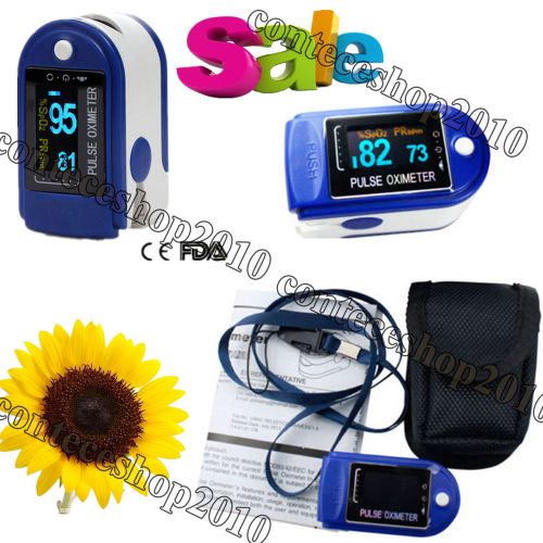 Contec promotion! ce/fda oled fingertip oxygen pulse oximeter cms50d, blue color for sale