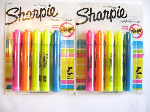 10 NEW SHARPIE ACCENT HIGHLIGHTERS MARKER PEN CHISEL TIP ASST COLORS SMEAR GUARD