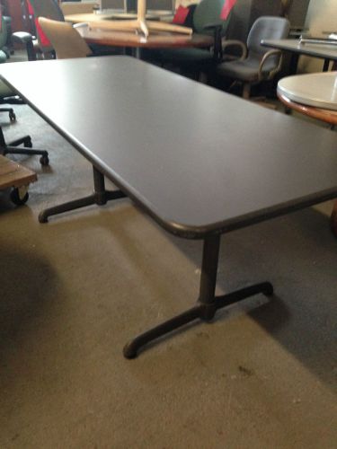 TRAINING ROOM TABLE bySTEELCASE OFFICE FURN CHARCOAL GRAY LAMIN TOP w/METAL BASE
