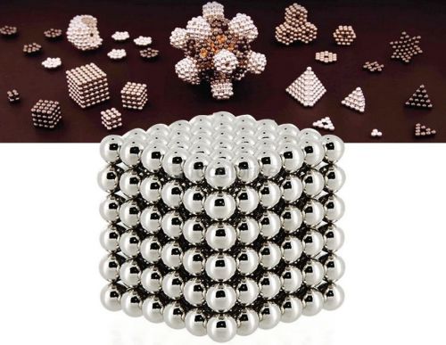 3mm Neodymium Magic Magnetic fun Neocube Toy 216pc Set - Silver