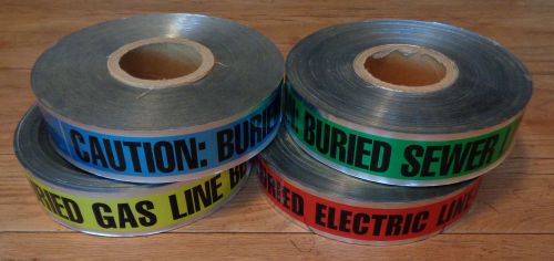 4 Rolls 1000Ft x 2&#034;  Buried Sewer, Gas, Water, Electric  Detectable Tape Hanson