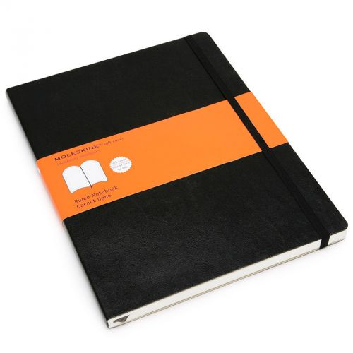 Moleskine Classic Colored Notebook; Extra Large, Ruled, Hard Cover, Black
