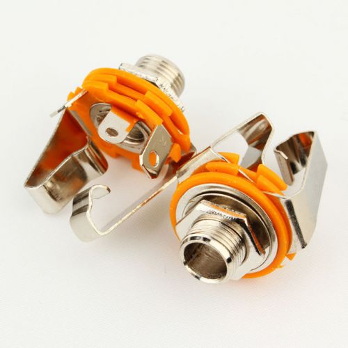 10pcs 1/4&#034; 6.35mm Stereo Audio Output TRS PANEL Jack fro Guitar PLUG DIY