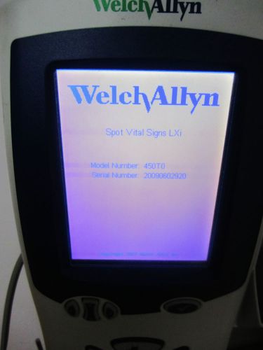 Welch Allyn Spot Vital Signs LXI Monitor 450T0 with NO stand