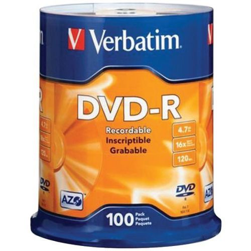 NEW Verbatim 95102 DVD R 4.7GB 16X 100 Pack