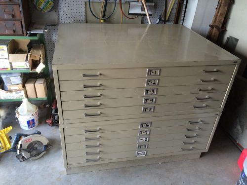 USED Safco 2sections - 5 Drawer Steel Flat Files 35 1/4 Dx X46w X 39h Documents