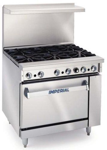 Restaurant range gas oven 6 burner ir-6 imperial-free shipping for sale