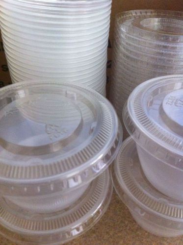 25 Ct. 4 oz Plastic Souffle Jello Portion Cups w Lids