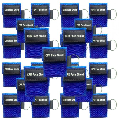 25 New Rescue CPR First Aid Masks Face Shield Mini Barrier Pocket Keychain Mask