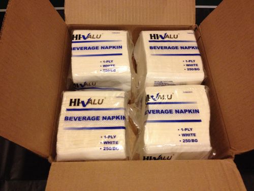 Brand New &#039;4-packs/250 each&#039;. Beverage Paper Napkins White,!