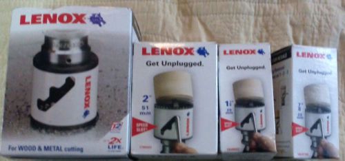 New lot of 4 lenox hole saw 2 1/2&#034;, 2&#034;,  1 1/8&#034;,  7/8&#034; for sale