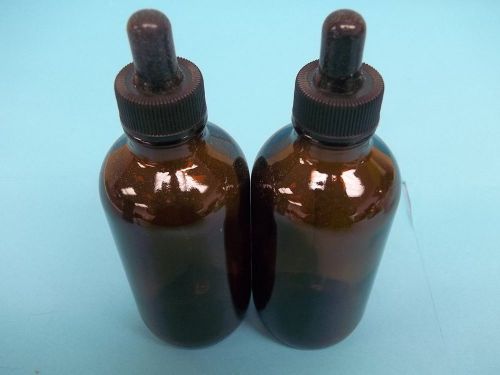 Amber Glass Bottle 4oz W/glass Dropper 2 PACK