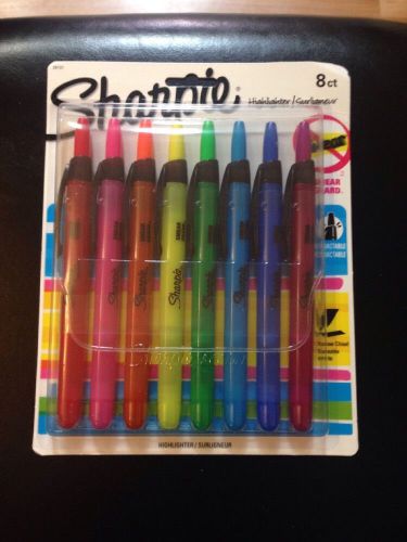8 Pack Sharpie Retractable Highlighters, Assorted Colors, Narrow Chisel Tip