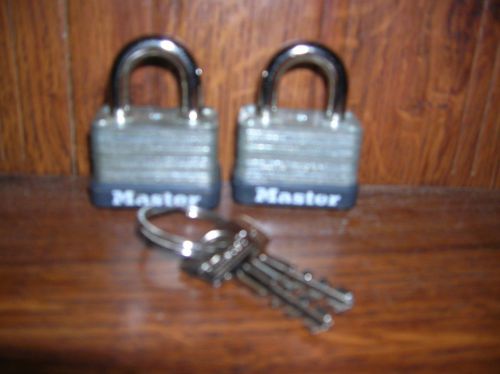 2 Master padlocks Keyed alike