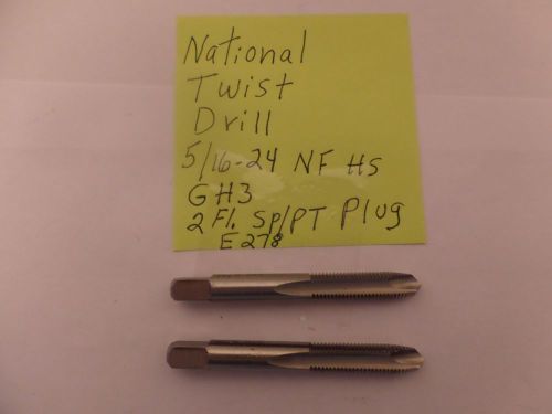 National Twist Drill 5/16&#034;-24 NF, HS, GH3 2 Flute SP/PT Plug E279