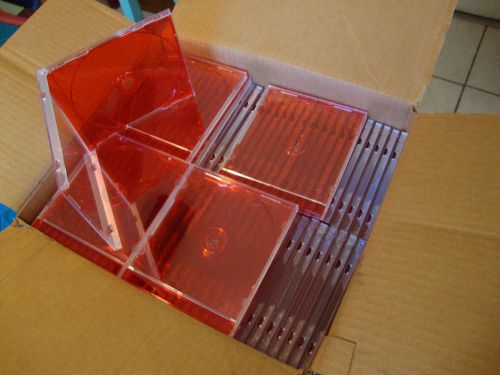 70 NEW Empty Replacement Standard CD Jewel Case  RED tray (FREE SHIPPING)