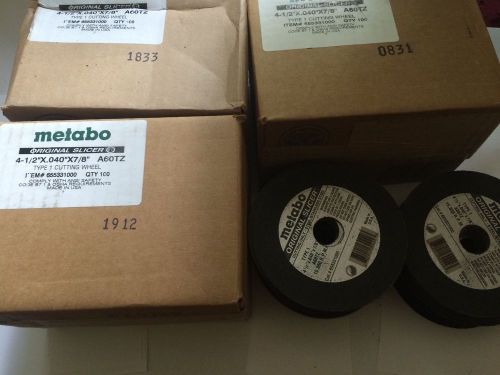 3 Boxes Of 100METABO 4 1/2&#034;x.040x7/8&#034; USA METAL SLICER WHEEL + 75 Wheels