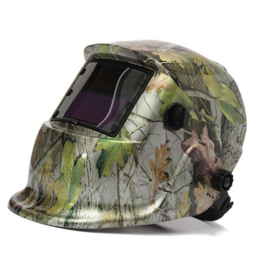 Adjustable Auto Darkening Solar Welding Helmet Mask Forest Camo