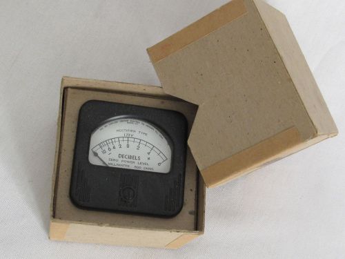 Vintage Simpson Square Decibel Meter ~ Great Rat Rod Gauge  Range: -10/+6 Dec
