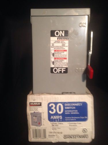 Murray Disconnect Switch GHN321NWU 30 Amp 240 VAC New Open Box