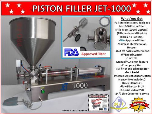 Liquid, Paste, and Salsa Filling Machine/  Piston Filler Jet-1000