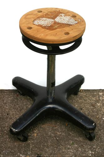 Ritter Medical Stool Adjustable Height Black Vintage Upholstery Supplies