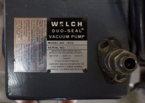 Duoseal 1402 - welch vacuum pump for sale
