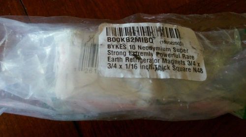 BYKES 10 Neodymium Powerful Rare Earth Refrigerator Magnet 3/4 x 3/4 x 1/16