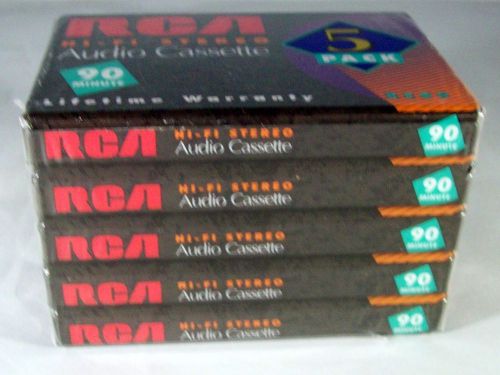 RCA 5 Pack   90 Minute Audio Cassette Tapes