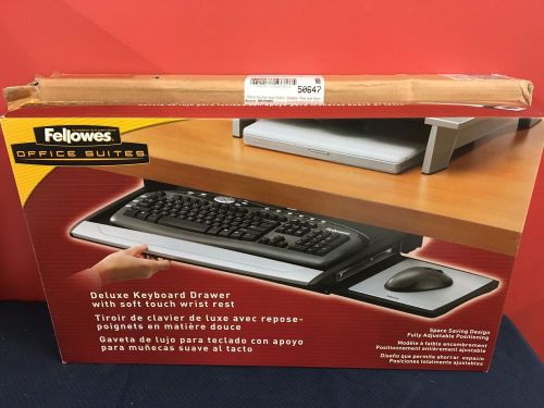 Fellowes Deluxe Under-Desk Keyboard Drawer w/ Soft Touch Wrist Rest NIB!
