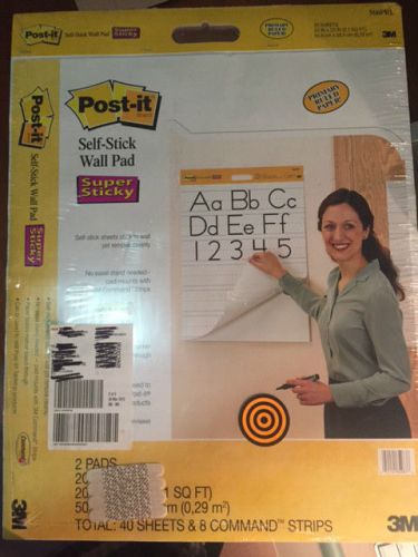 Post-It Primary Ruled S/Stic Wall Pad (TWO PKTS OF 40), 50.8 x 58.4 cm (566PRL)