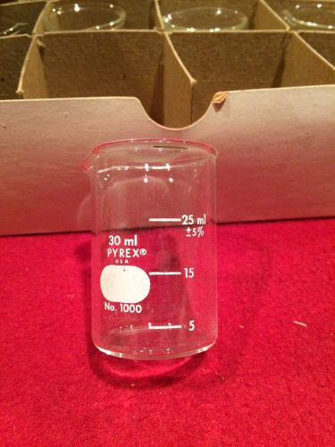 Corning pyrex 30ml graduated low form griffin beaker 1000-30 12 pack for sale