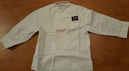 Chef Jacket Coat&#034; Sterling silver brand premium meats&#034; New LG