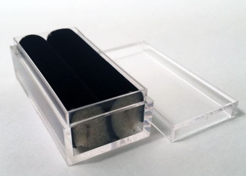 9 Jewelry Rectangle Gemstone Gem Jar Box w/ Black Foam w Info Label