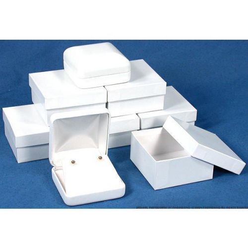 6 Pendant Boxes White Faux Leather Jewelry Display Box
