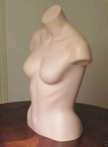 VINTAGE FEMALE MANNEQUIN BUST TORSO DRESS FORM - COUNTER TOP or FLOOR STAND