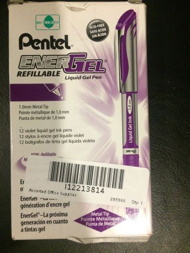 Pentel Energel Refillable Liquid Gel Pen Pack of 11 Violet Pens