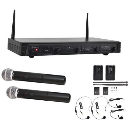 Pyle Pro PDWM4310 Premier Rack Mount Series 4Channel VHF Wireless Microphone Sys