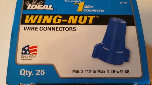 IDEAL 30-454 WINGNUT WIRE CONNECTORS 600 VOLTS BLUE  25ct, NEW
