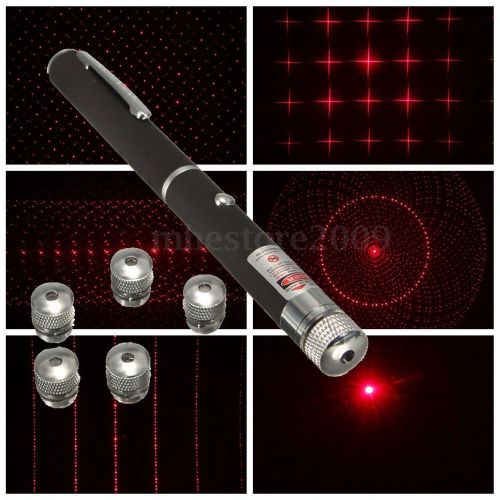 New 6 in 1 Red Laser Lazer Visible Beam Light 5 Caps Powerful Aluminum HK