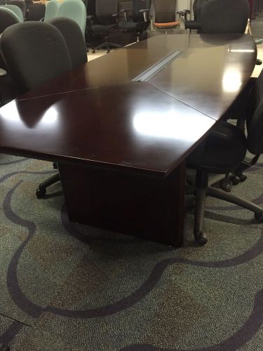 8 Ft Mayline  Conference Table In Mahogany W/ Wire Management.  Veneer Real Wood