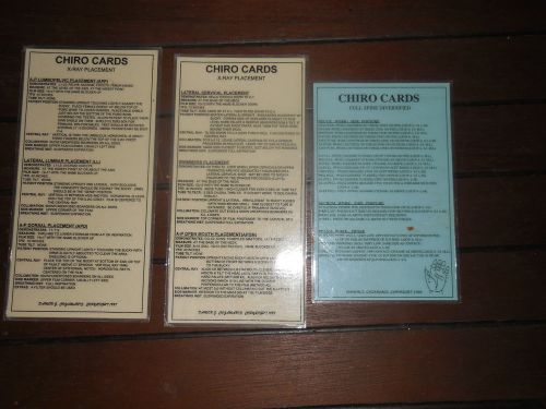 Chiropractic Chiro laminted reference cards