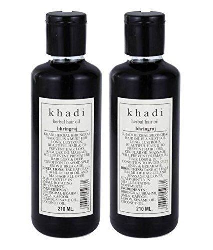 Khadi Bhringraj Hair Oil, 210ml (Pack of 2)   - UMI46