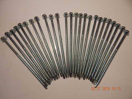 Hex washer head #14  x 6  self drilling tek screws  ihw  zinc 25 pcs new for sale