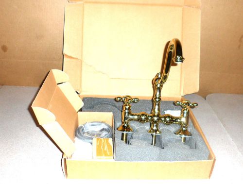 BRAND NEW IN BOX &#034;CUCINA&#034; NICKLE PLATED KITCHEN HOT/COLD LONG GOOSE NECK FAUCET