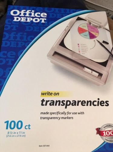 Office Depot Write -ON OVERHEAD PROJECTOR TRANSPARENCY FILM 100 SHEETS 8.5X11&#034;