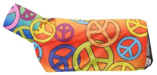 Tough-1 600D Waterproof Poly Sheep Blanket w- Mesh - Peace Signs - X-Small