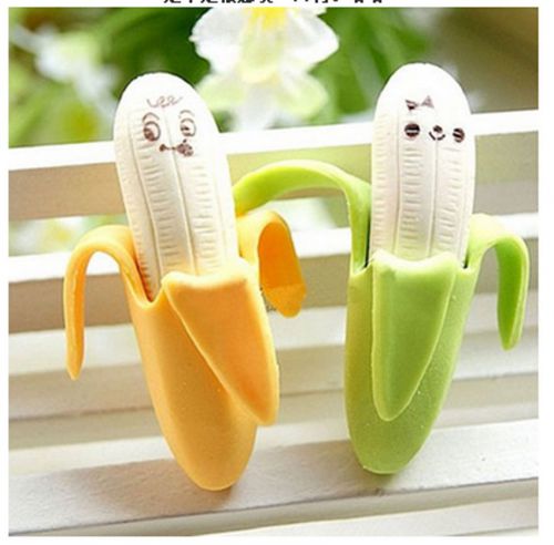2015 Novelty Eraser/Rubber- SCENTED Banana Erasers x2- Great Party Bag Gift new